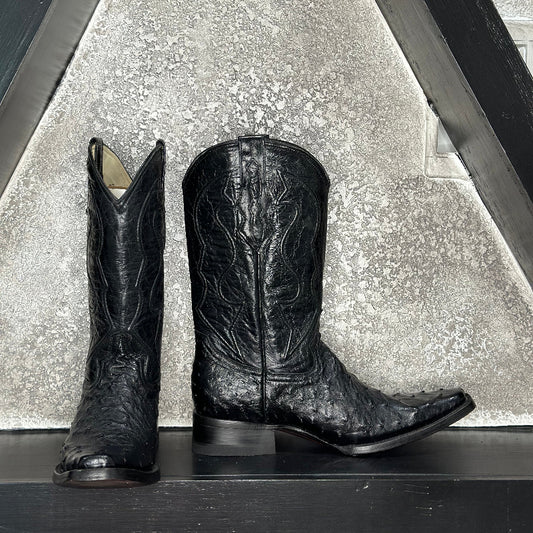 Black Soul Ostrich Boots