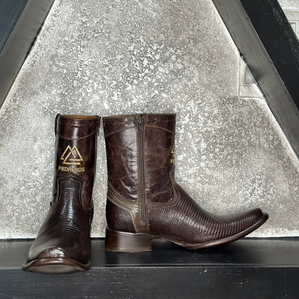 Dark Brown Lizard Boots