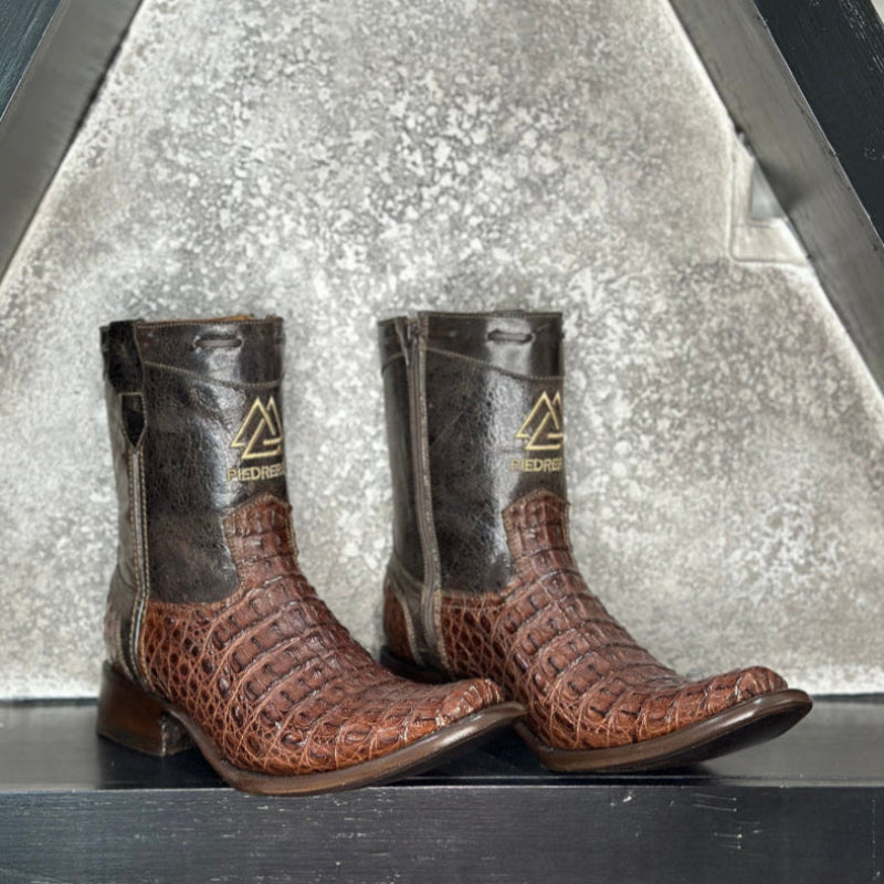 Cocoa Alligator Short Boots