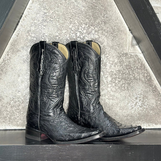 Black Soul Ostrich Boots