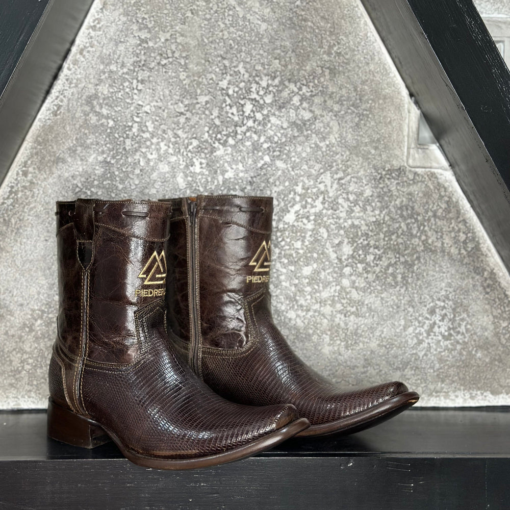 Dark Brown Lizard Boots