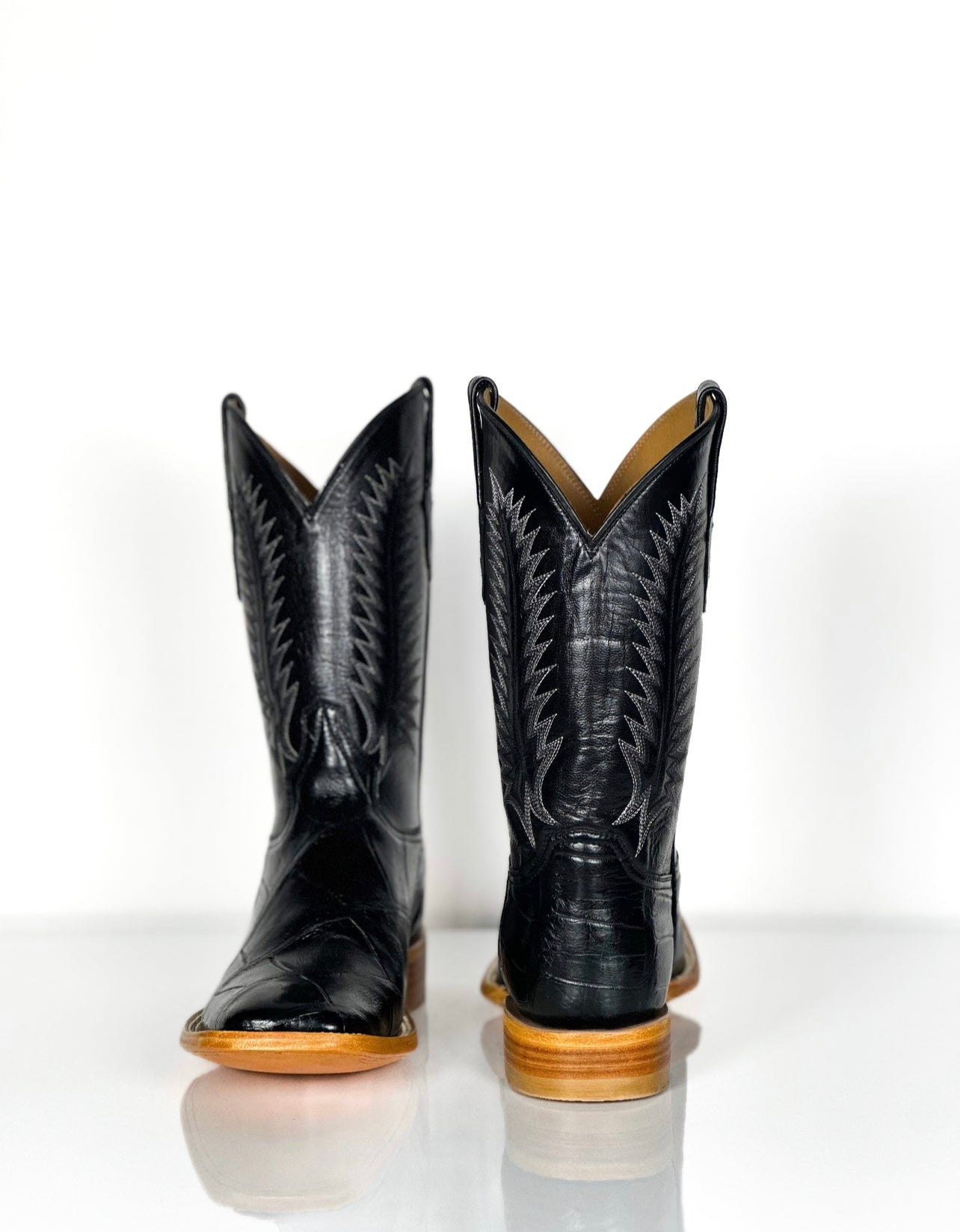 American Alligator-Black Natural Sole