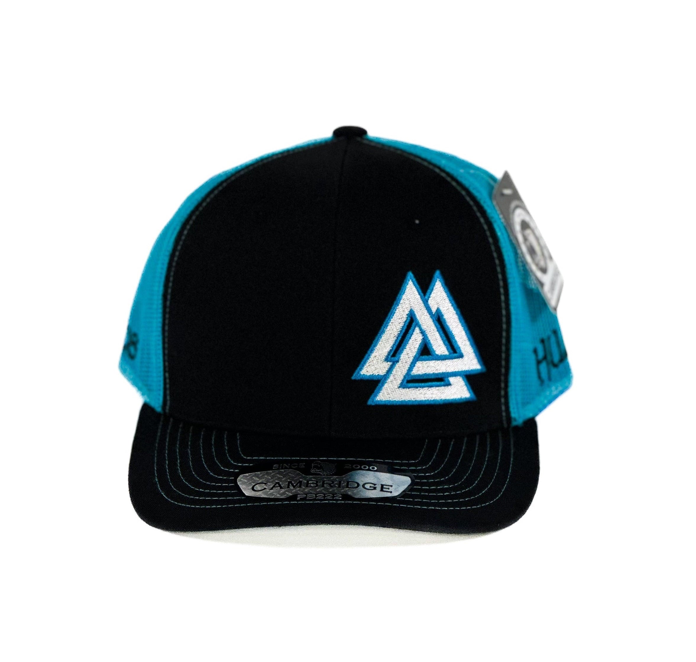 Black and Blue trucker Cap with cuadra piedreros logo