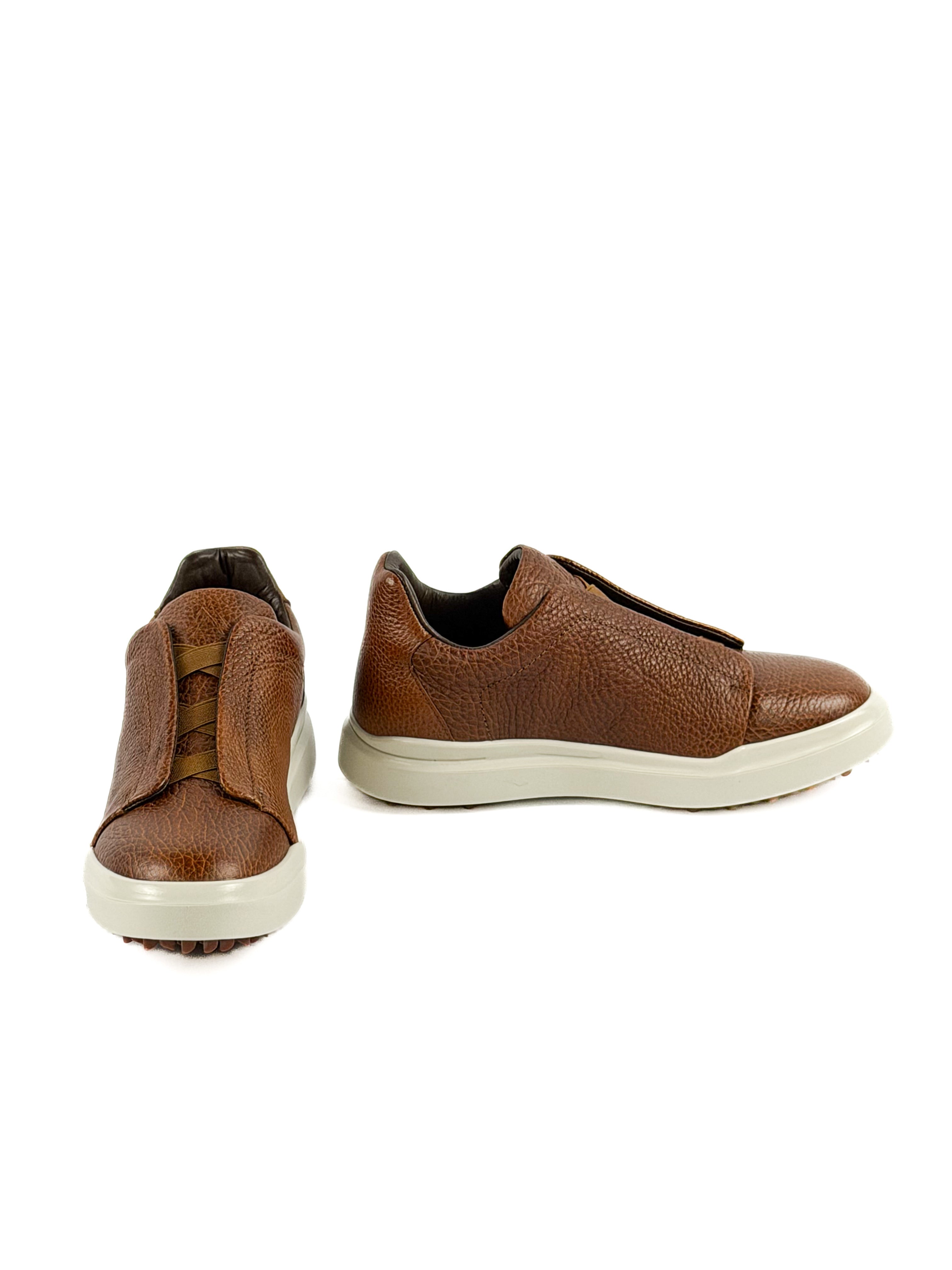 Coñag leather sneakers