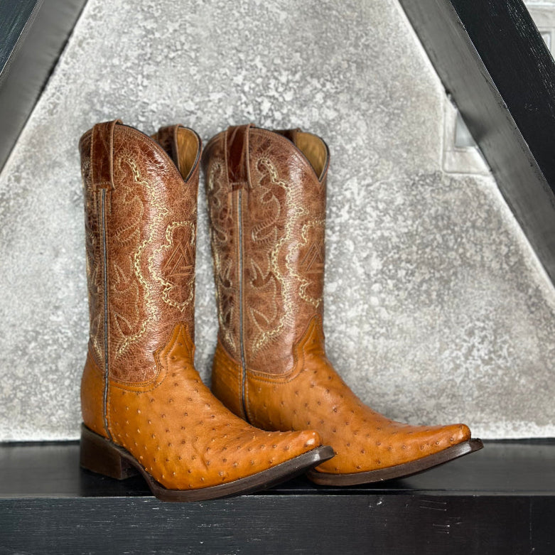 Honey Ostrich Boot with