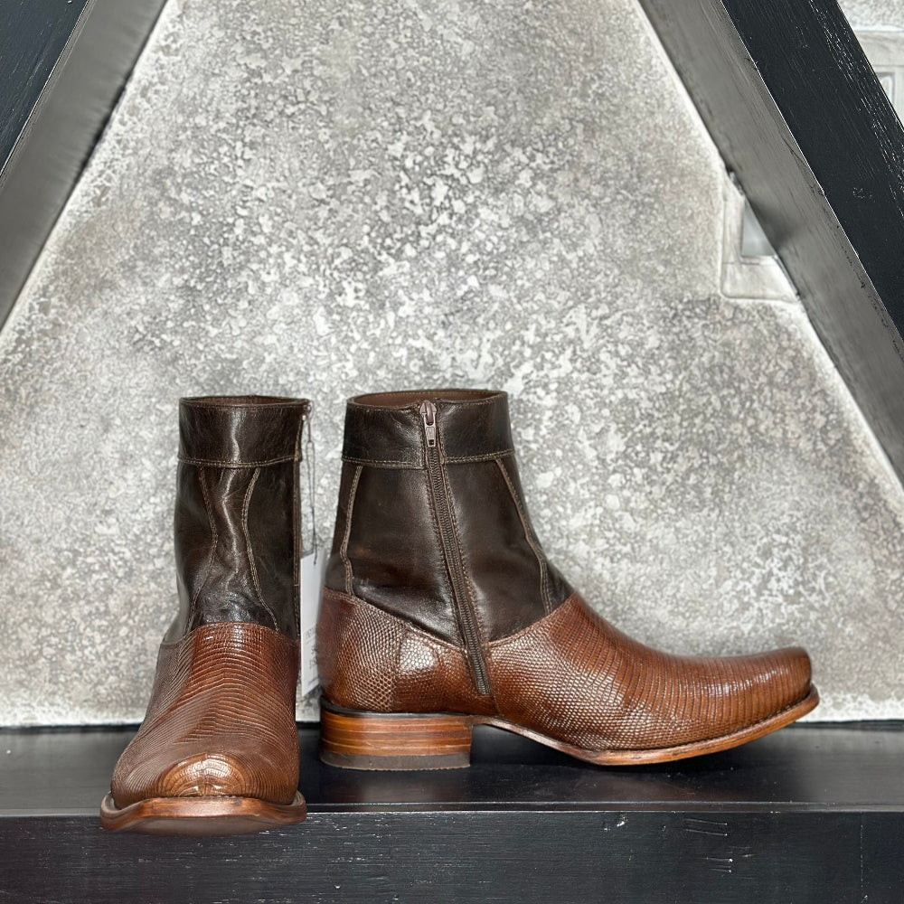 Brown square Lizard boots