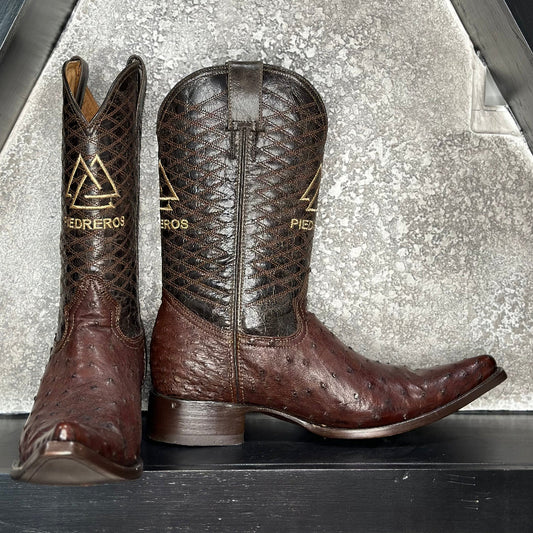 Chocolate Ostrich Boots