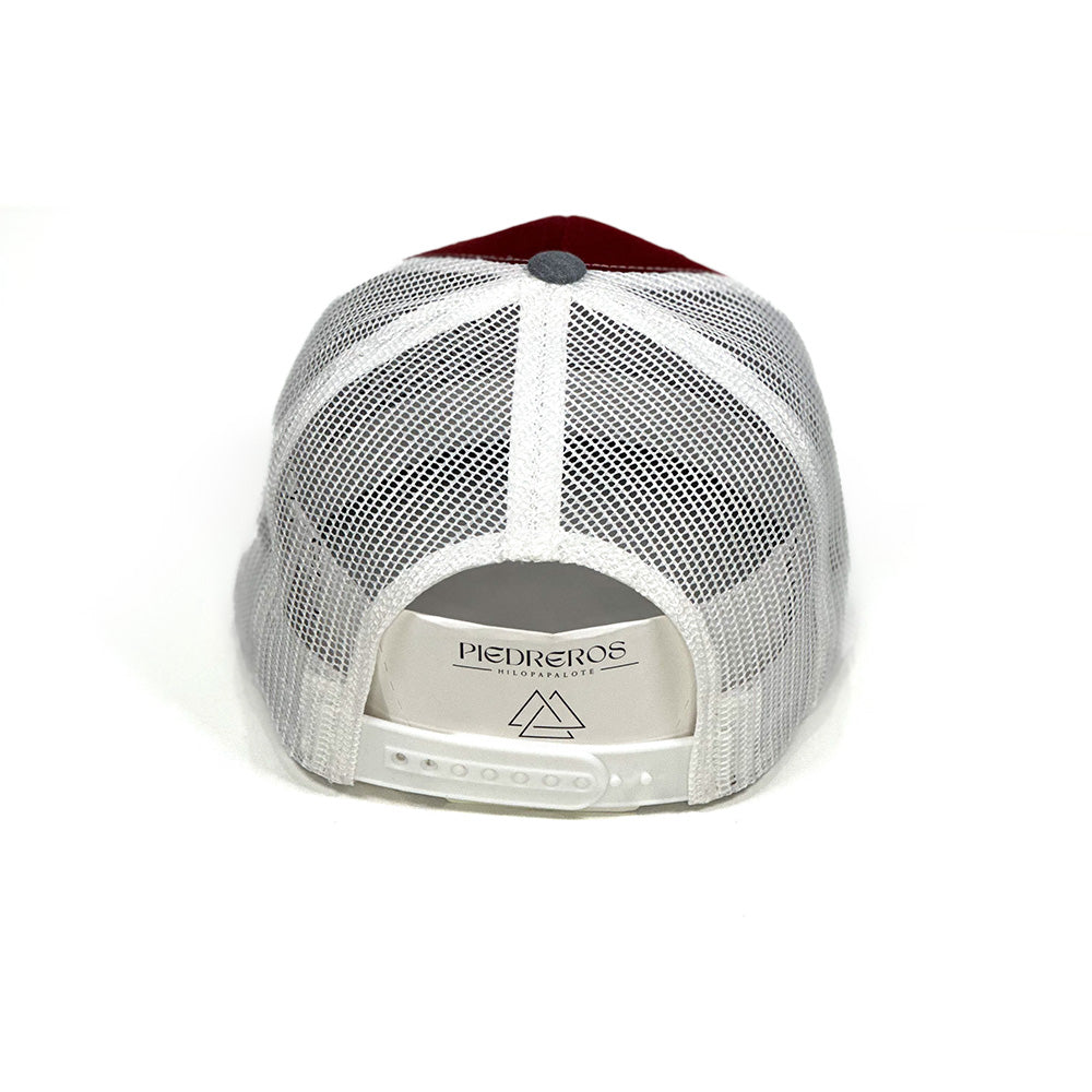 Gorra lateral gris y vino