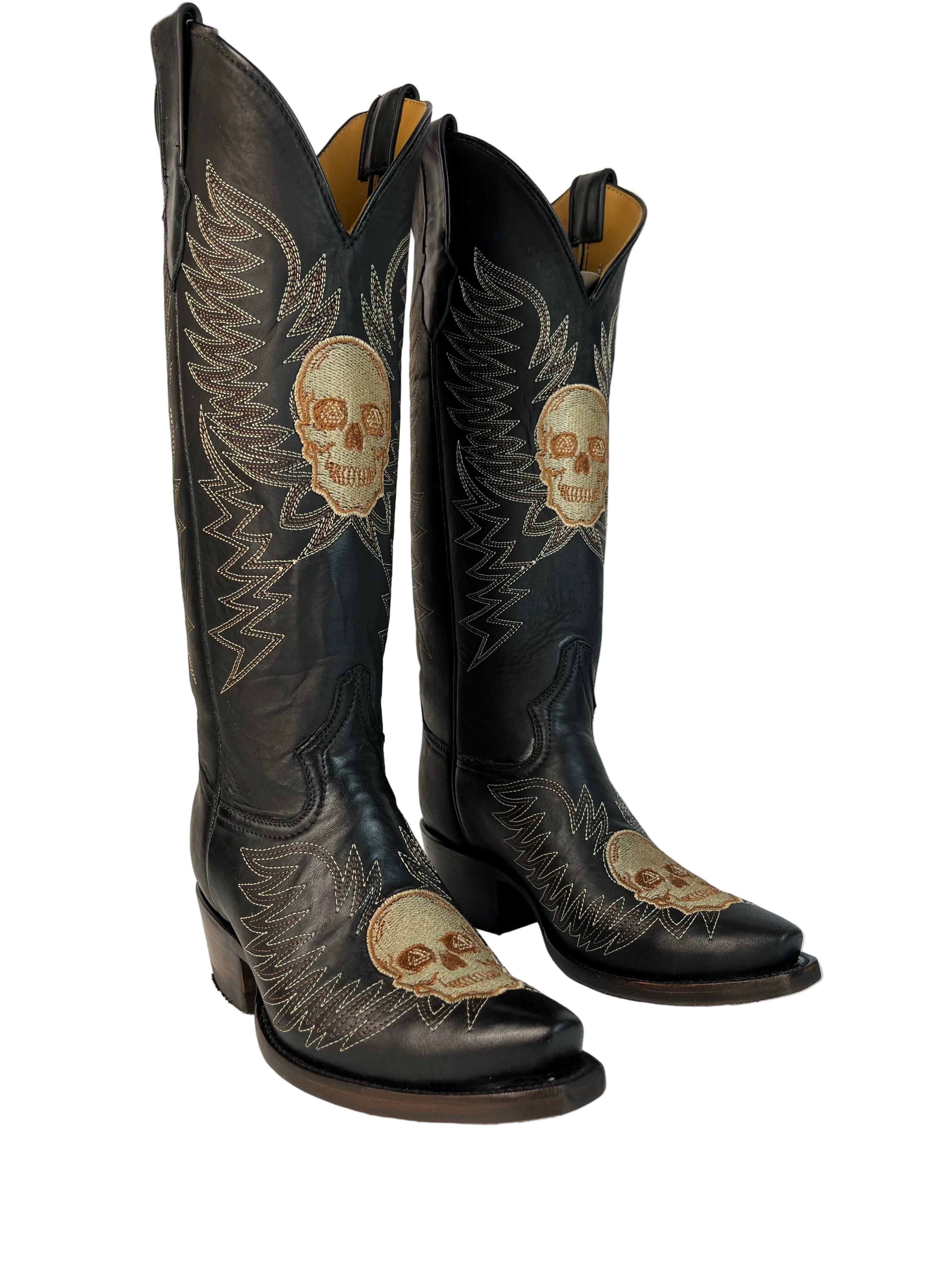 Cartels Rose Boots — top view of handmade western boots