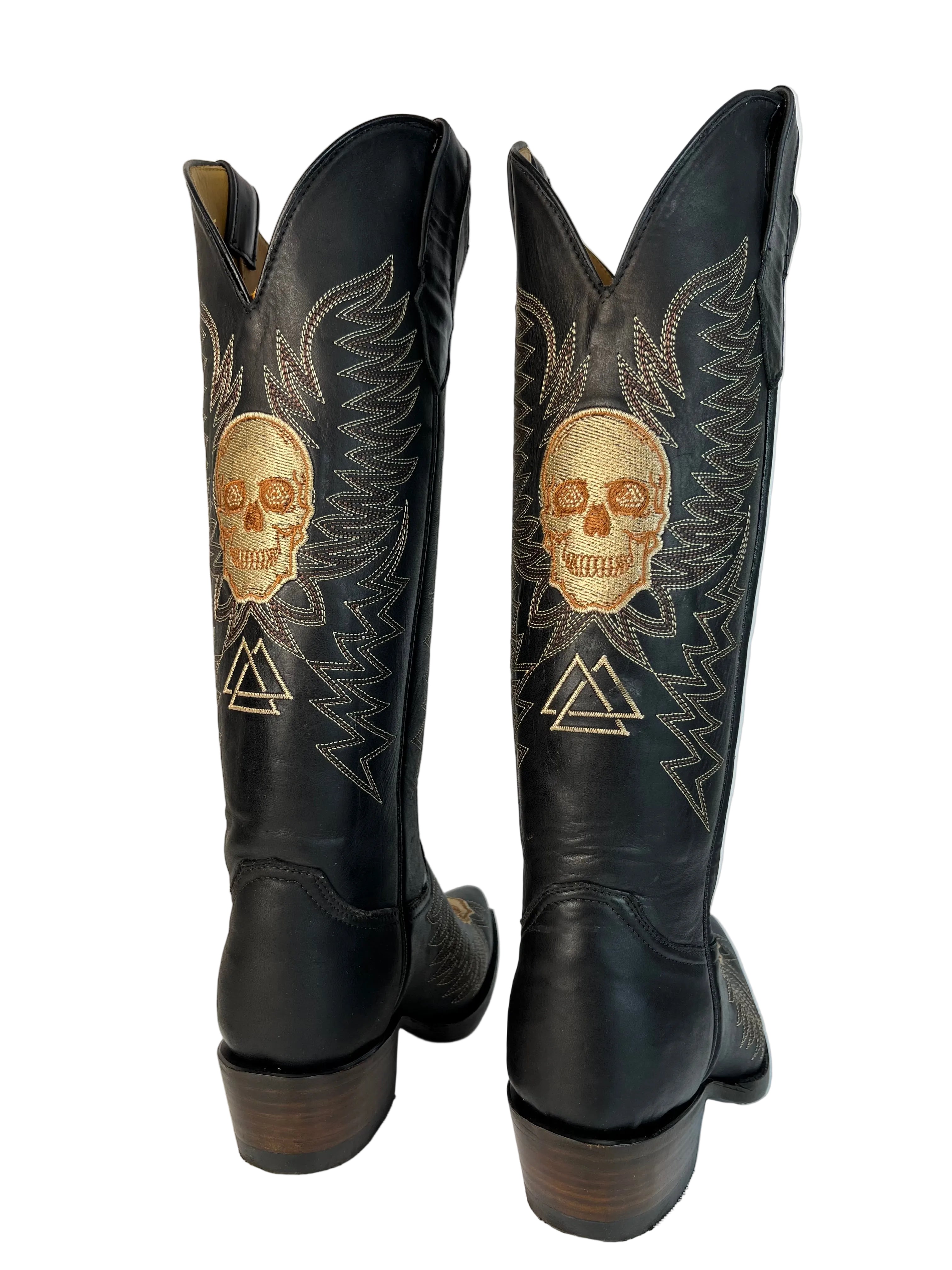 Cartels Rose Boots — profile view of handmade western boots