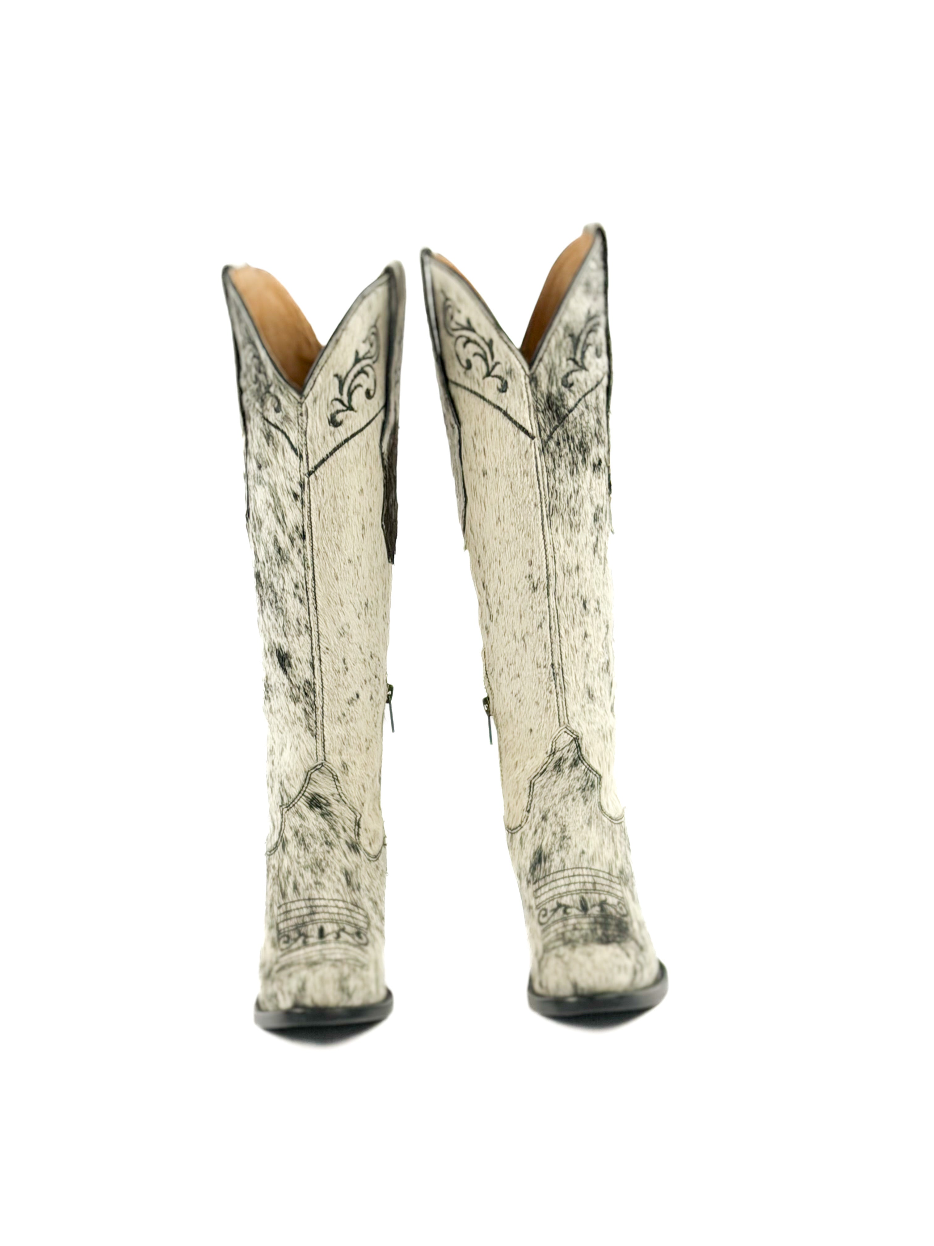 Womens Round Toe Cowhide Boots
