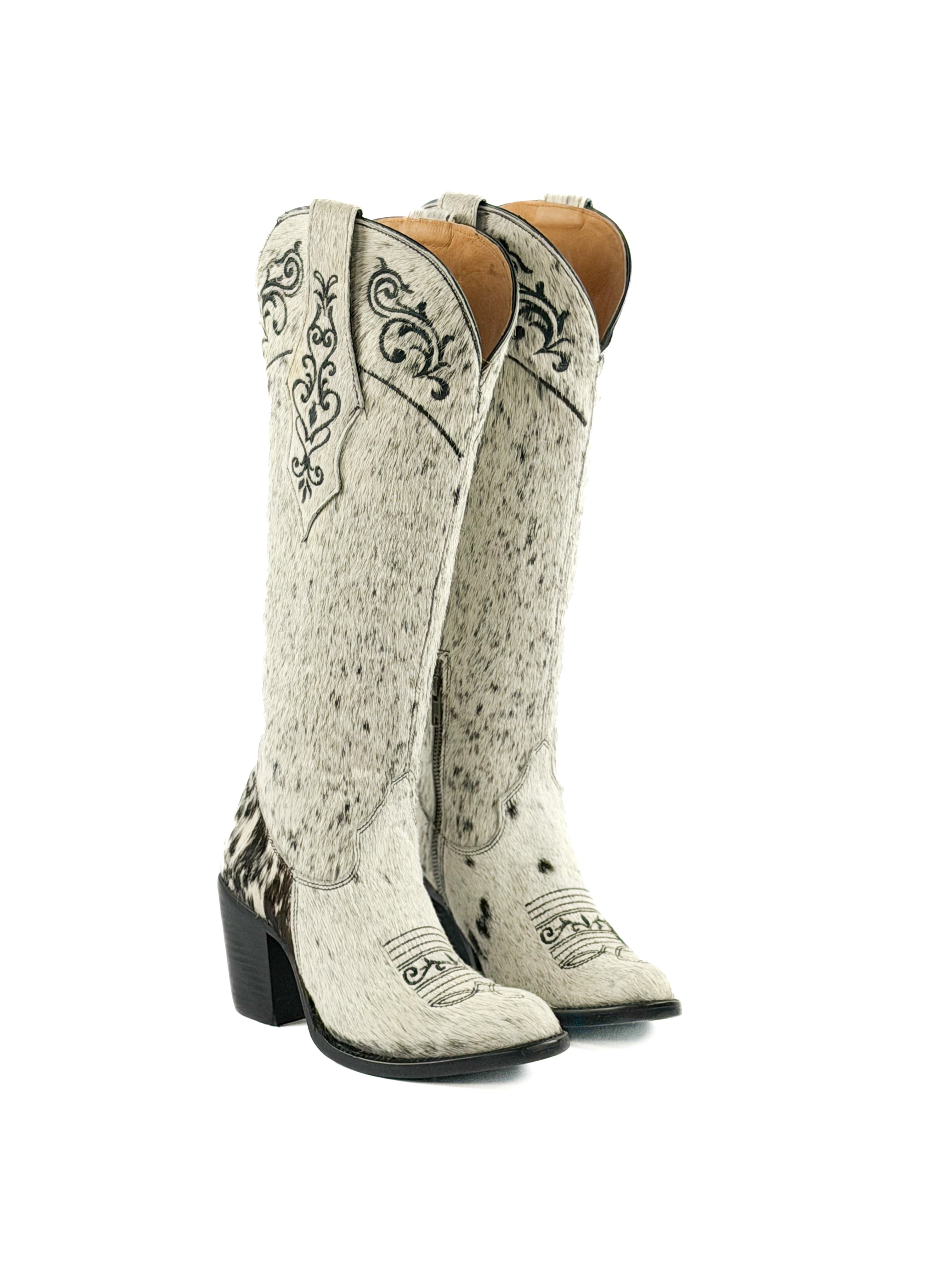 Women's Round Toe Cowhide Boots