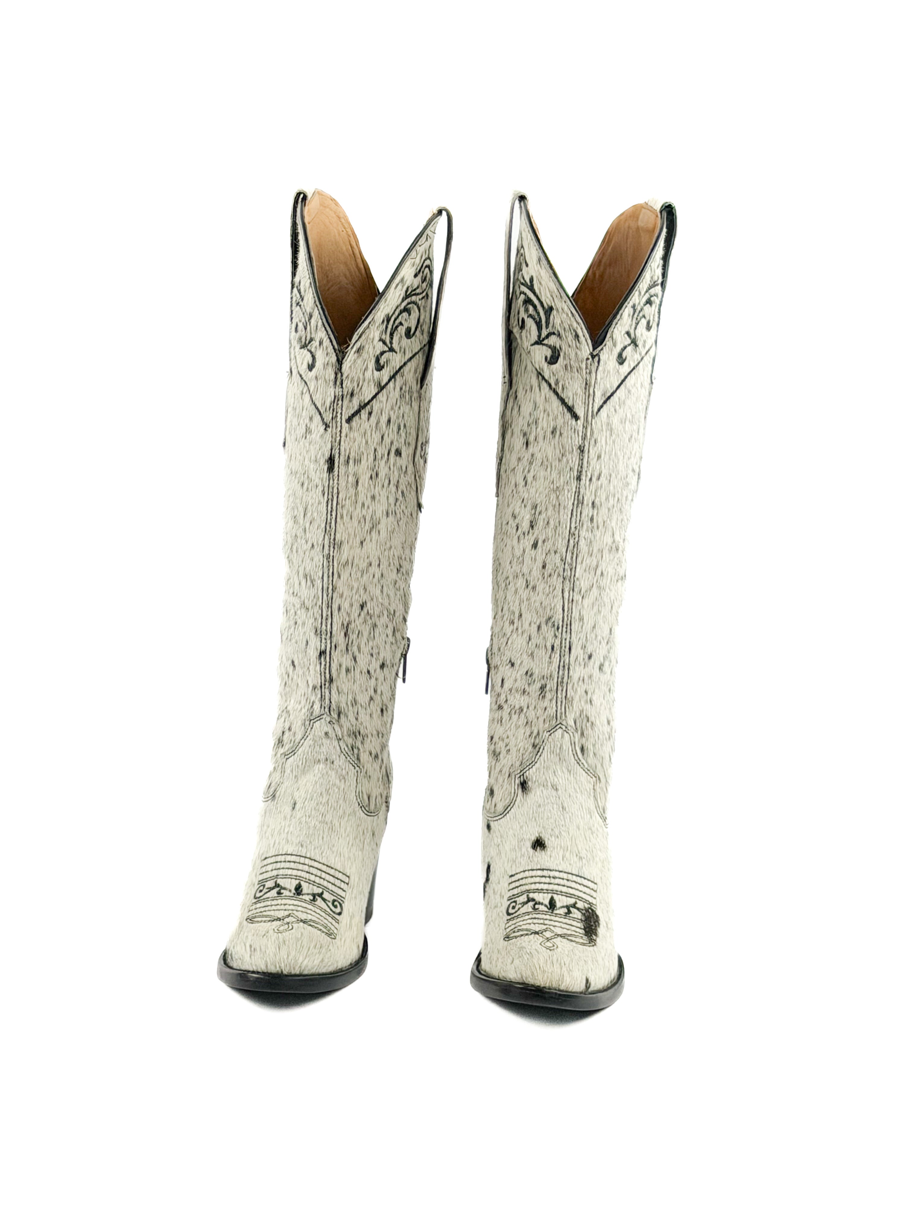 Women's Round Toe Cowhide Boots