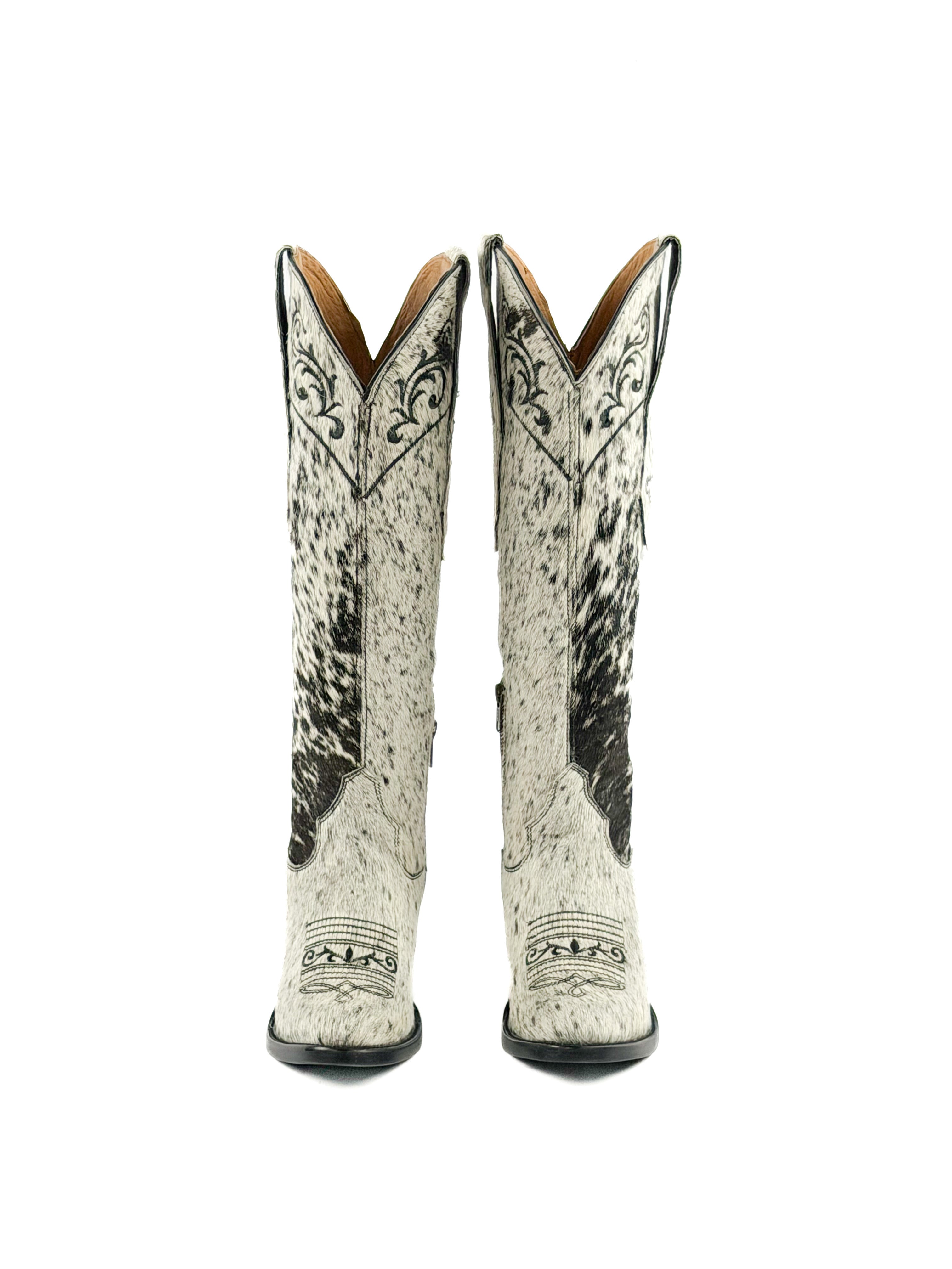 Women's Round Toe Cowhide Boots
