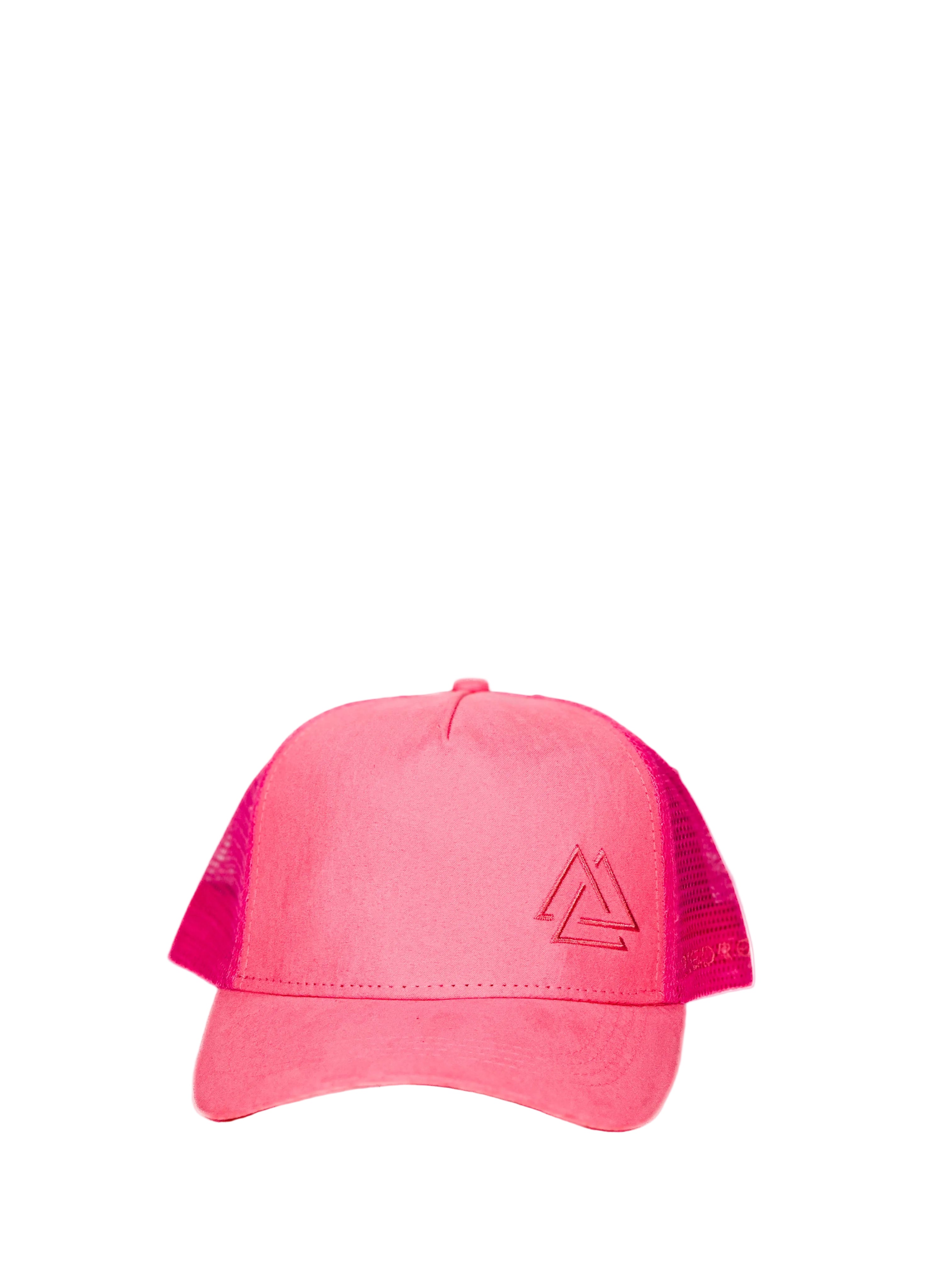Suede trucker cap with logo on the side