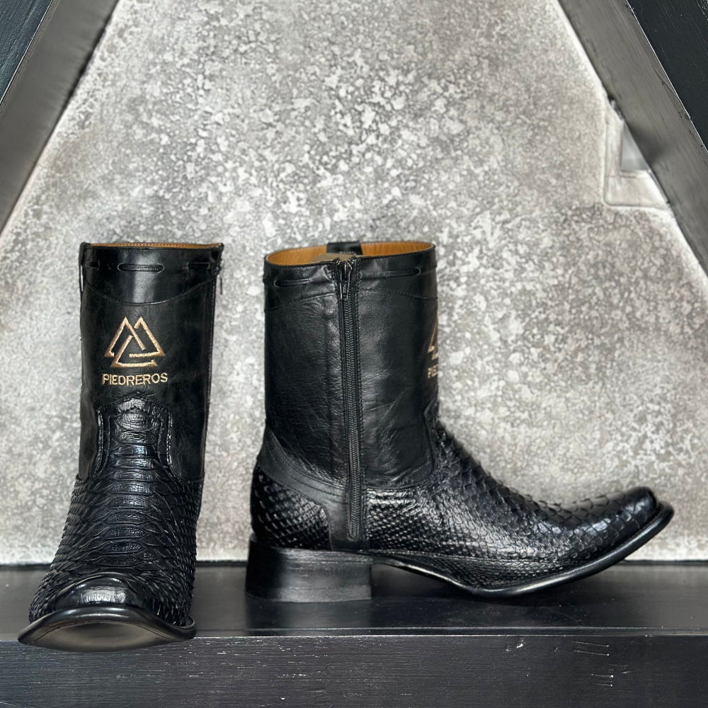 Mid-Calf Python Boots