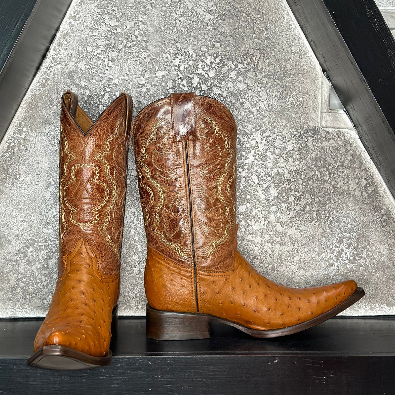 Honey Ostrich Boot with