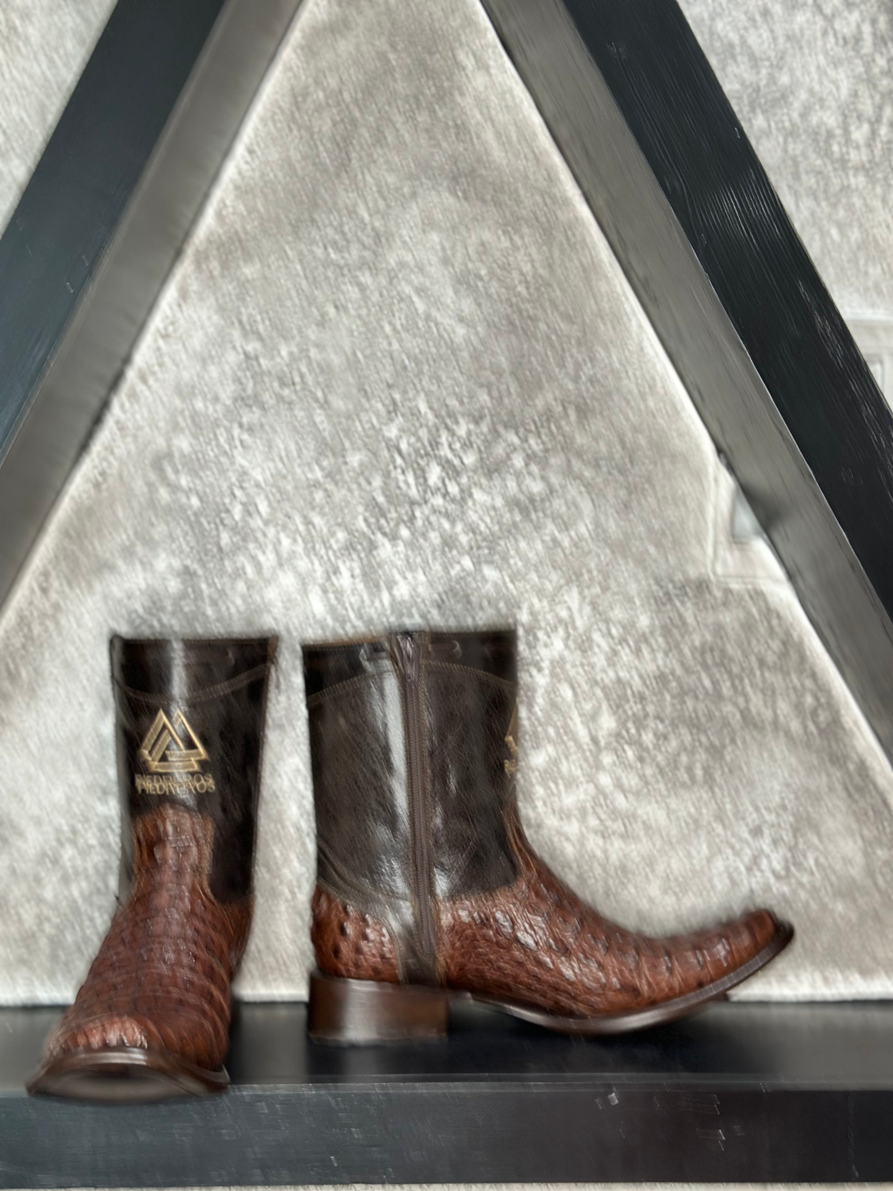 Cocoa Alligator Short Boots