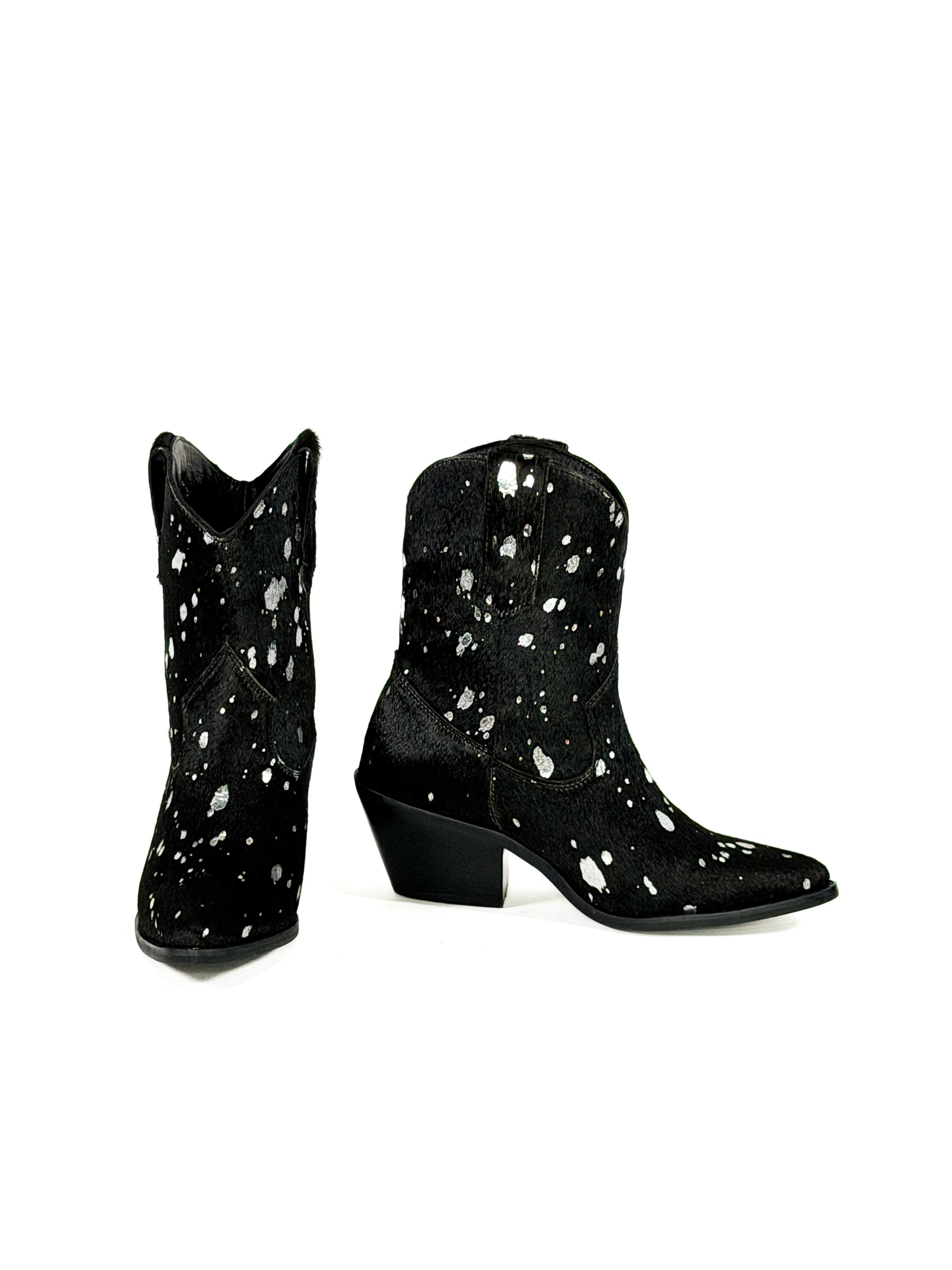 Black Marble Ankle Booties