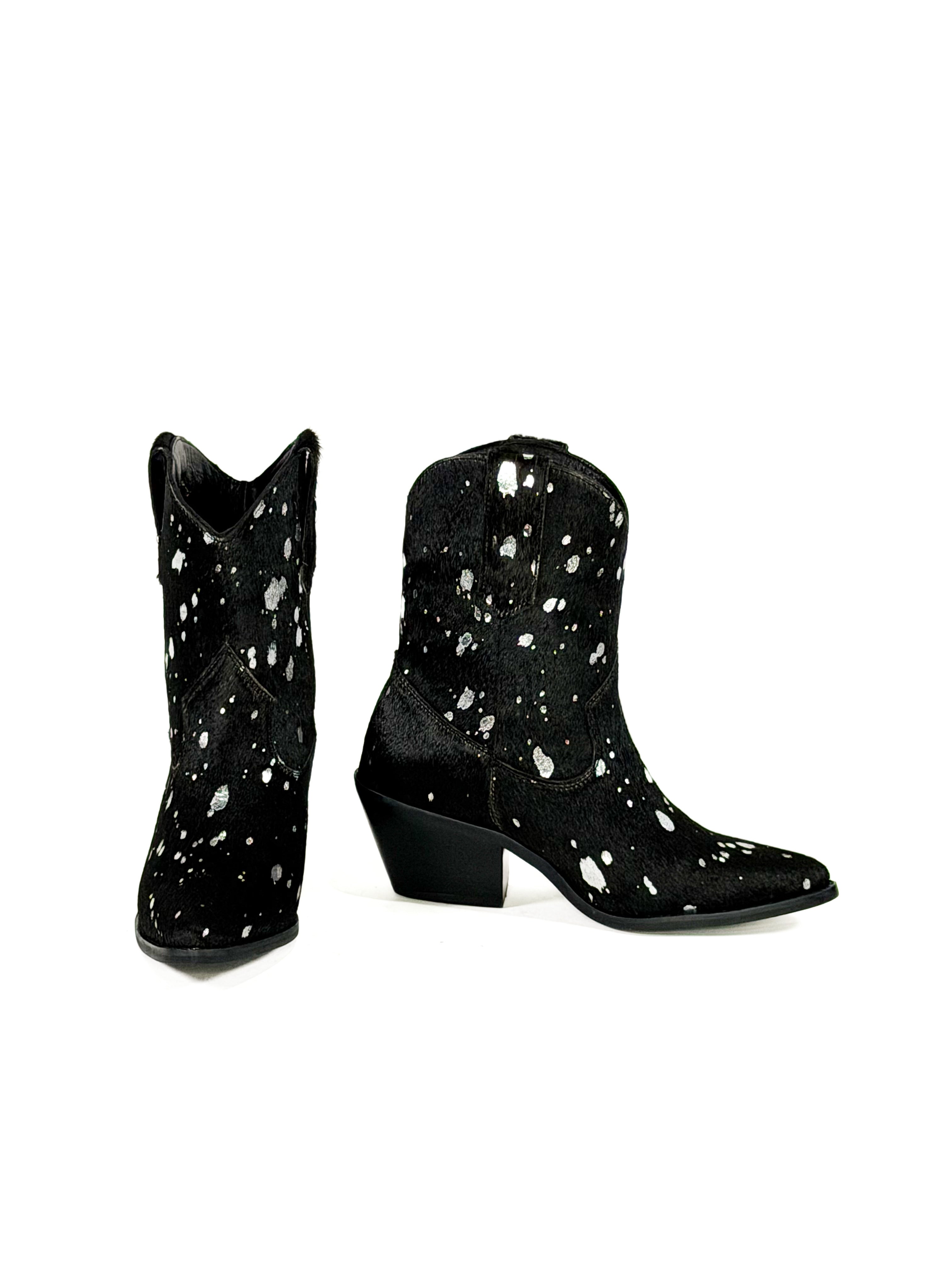 Black Marble Ankle Booties