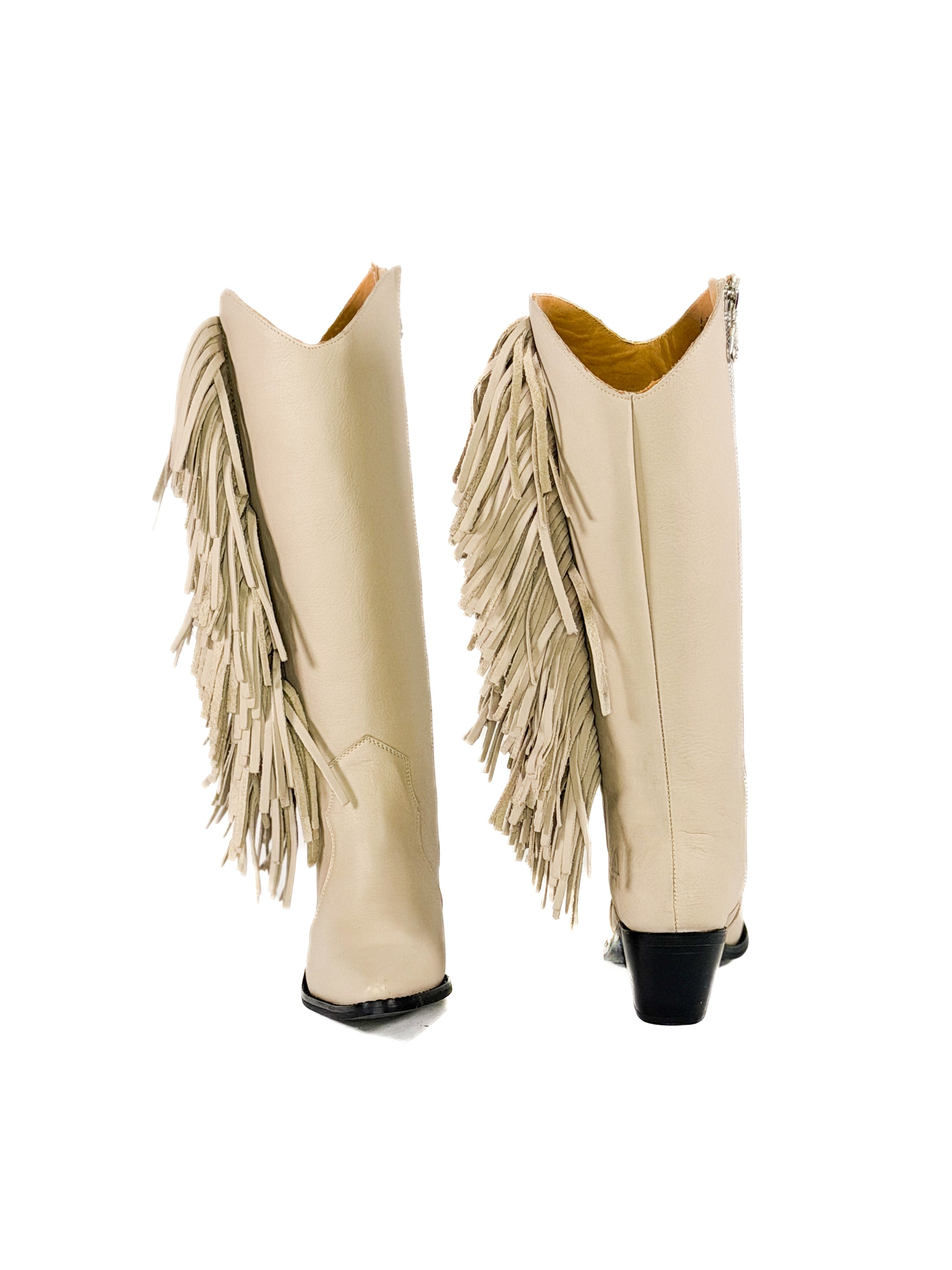 Beige Spur Queen Boots