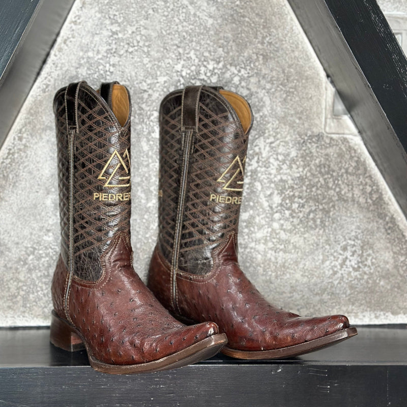 Chocolate Ostrich Boots