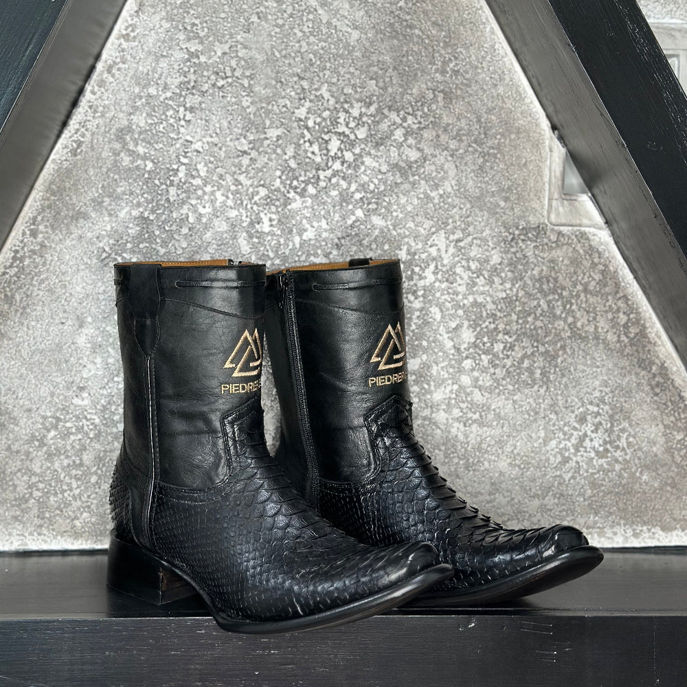 Mid-Calf Python Boots