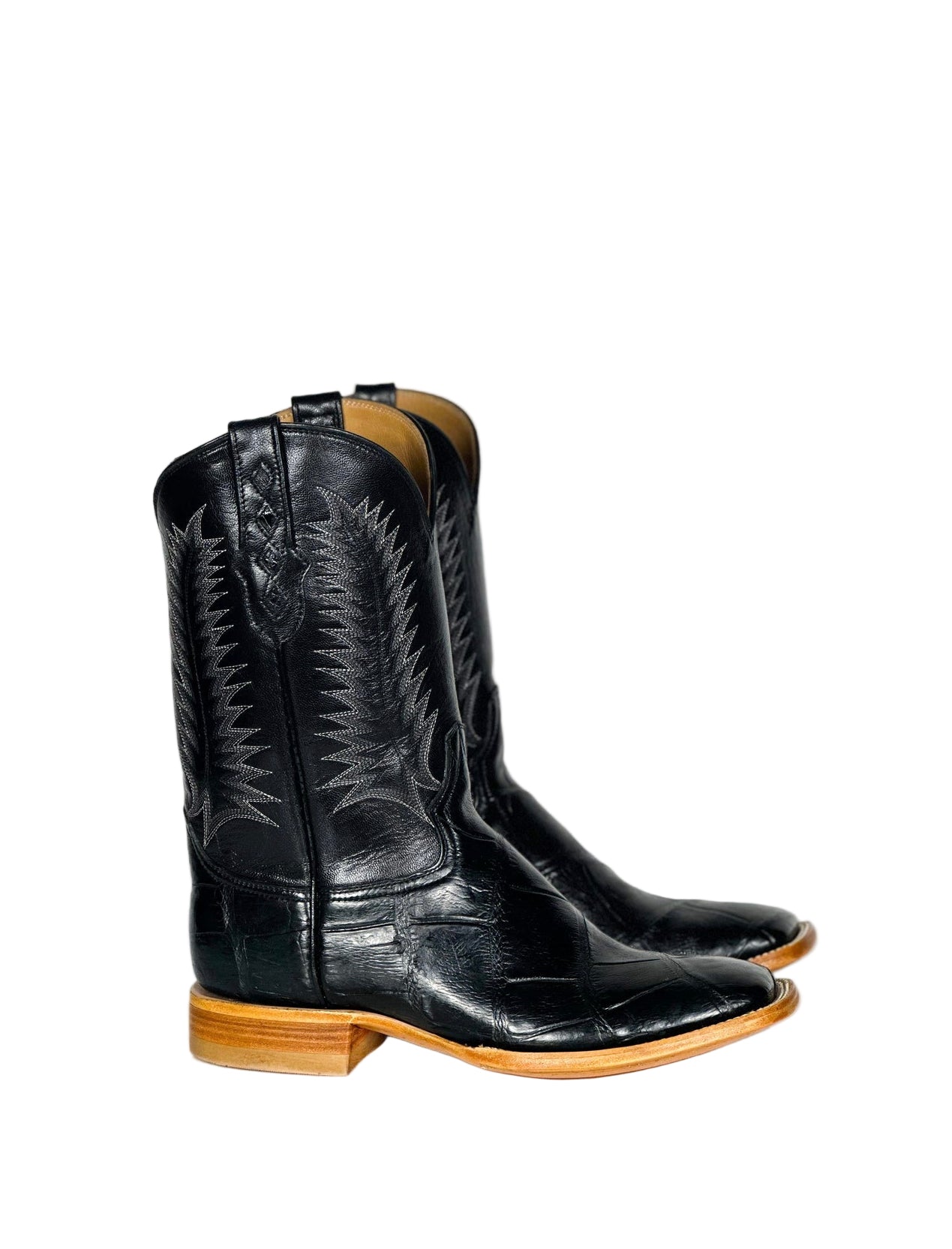 American Alligator-Black Natural Sole