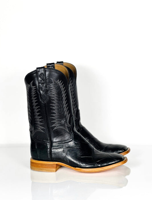 American Alligator-Black Natural Sole