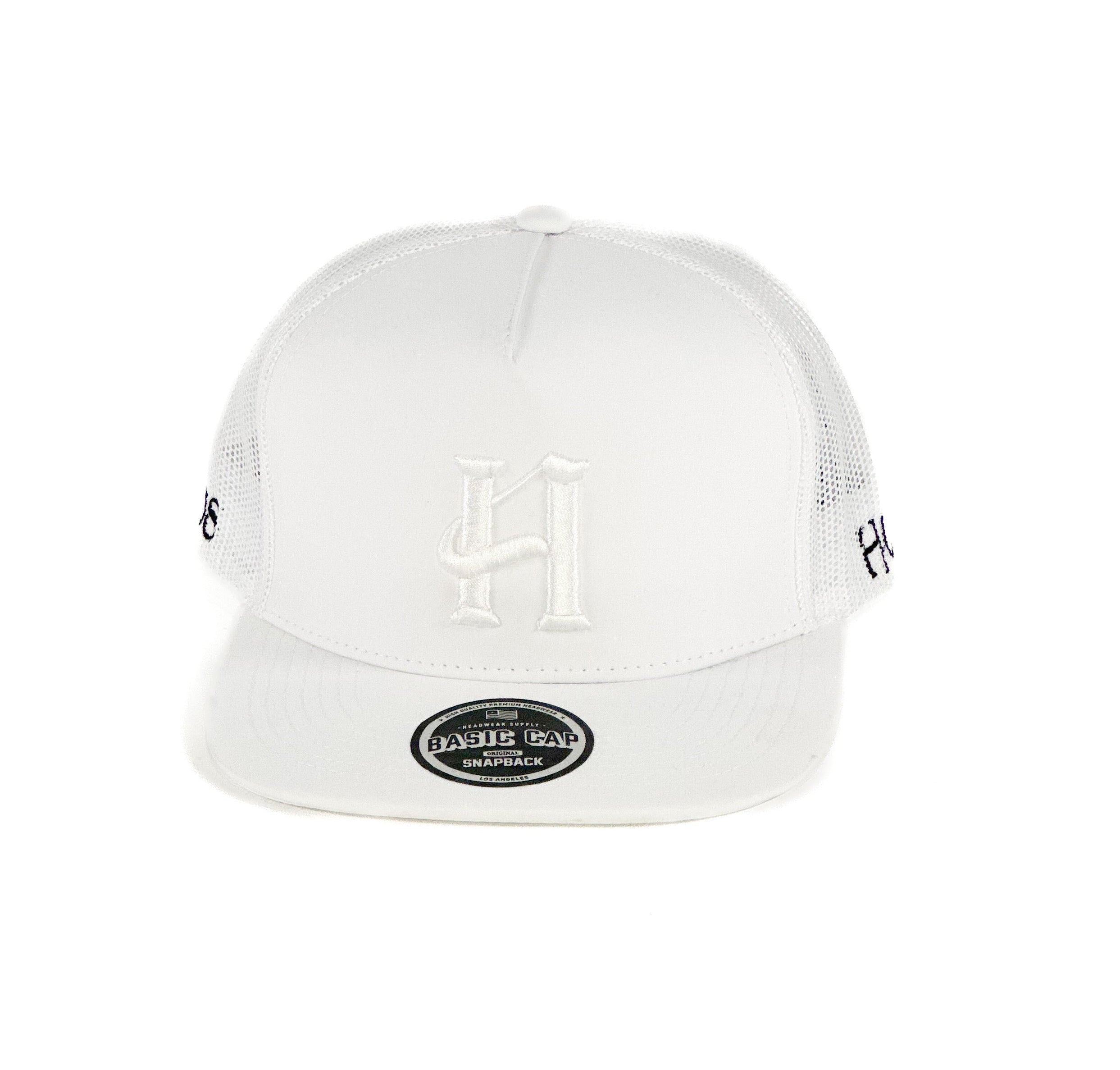 White mesh Cap with h cuadra piedreros logo