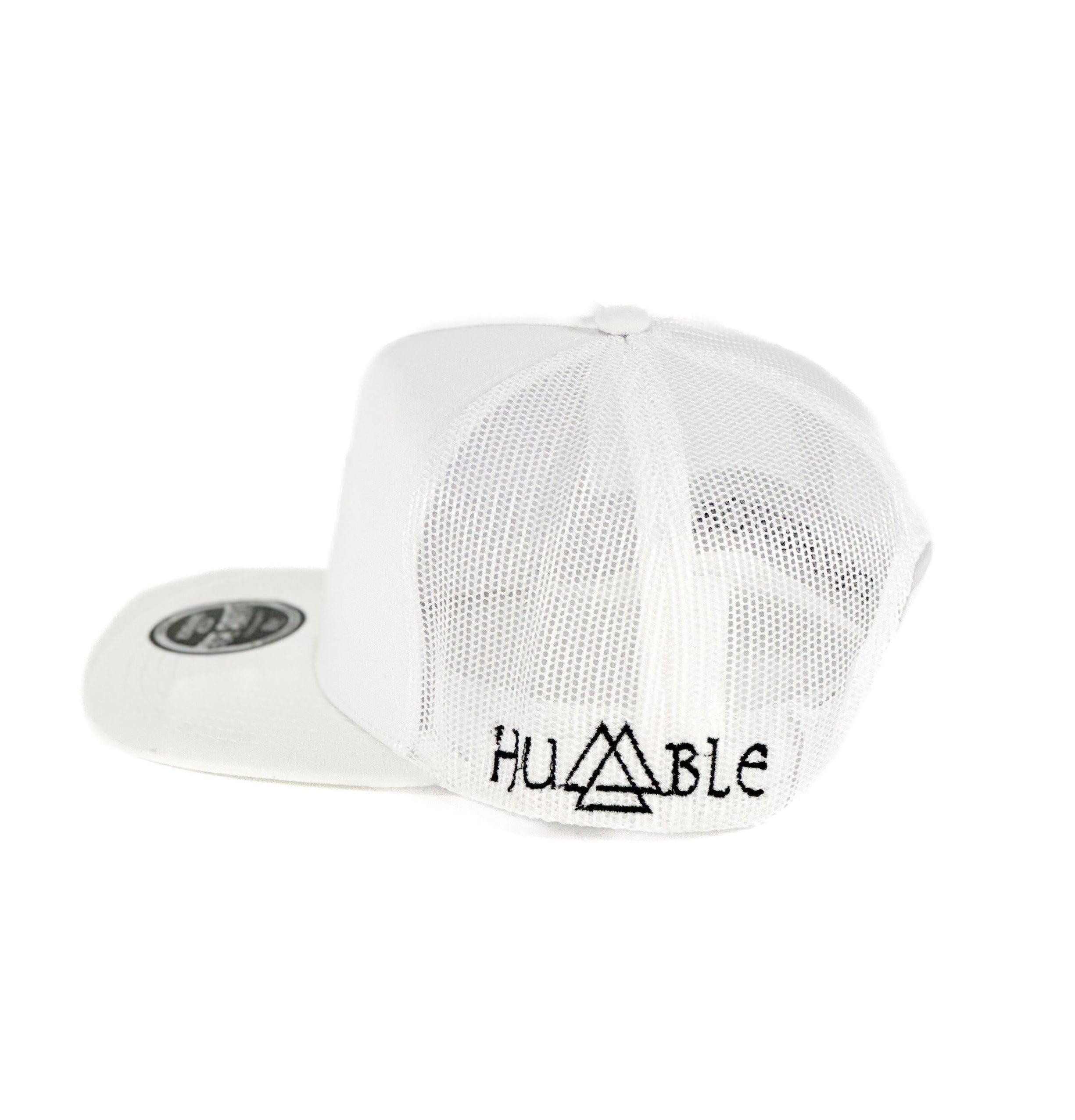White mesh Cap with h cuadra piedreros logo
