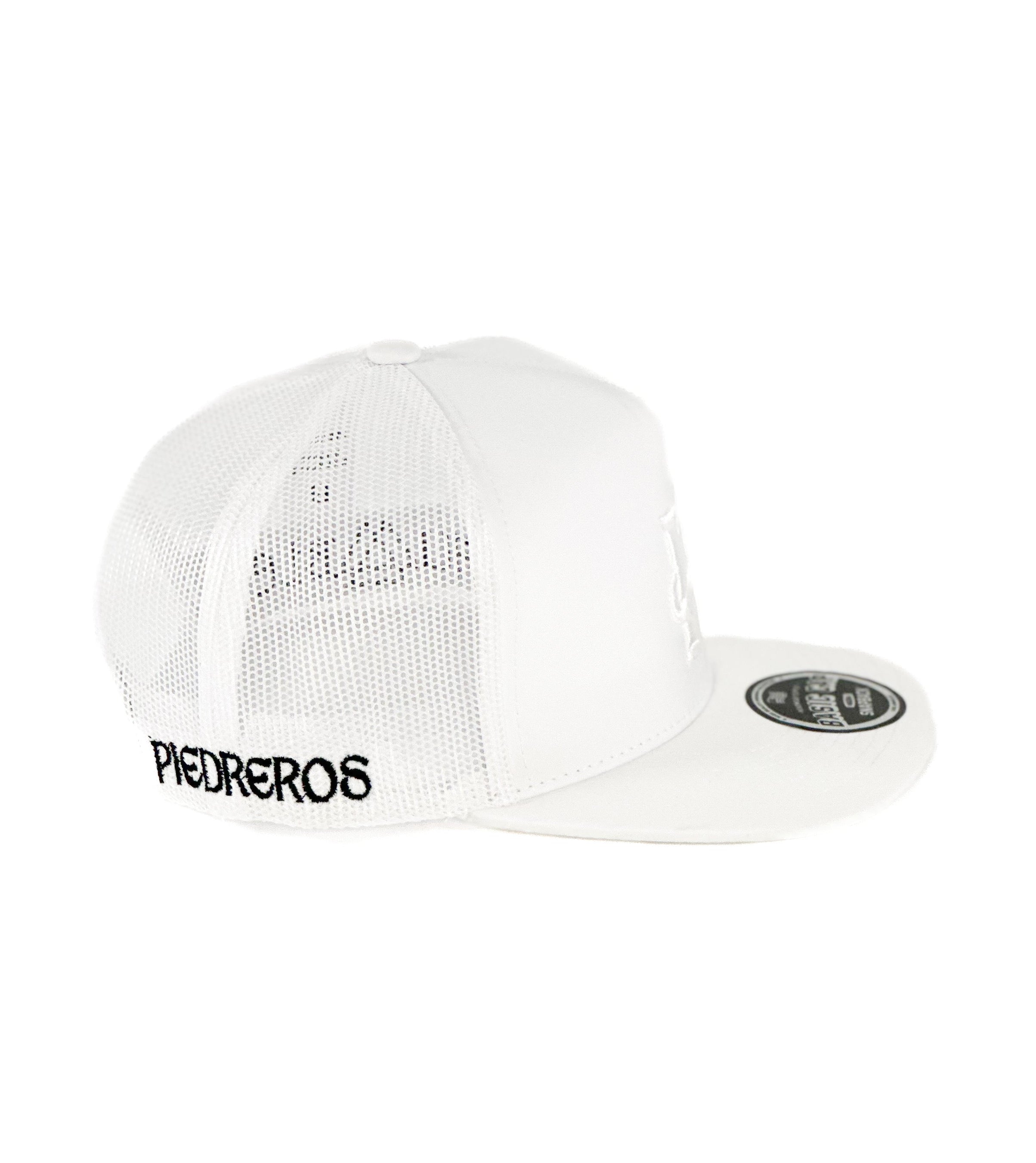 White mesh Cap with h cuadra piedreros logo