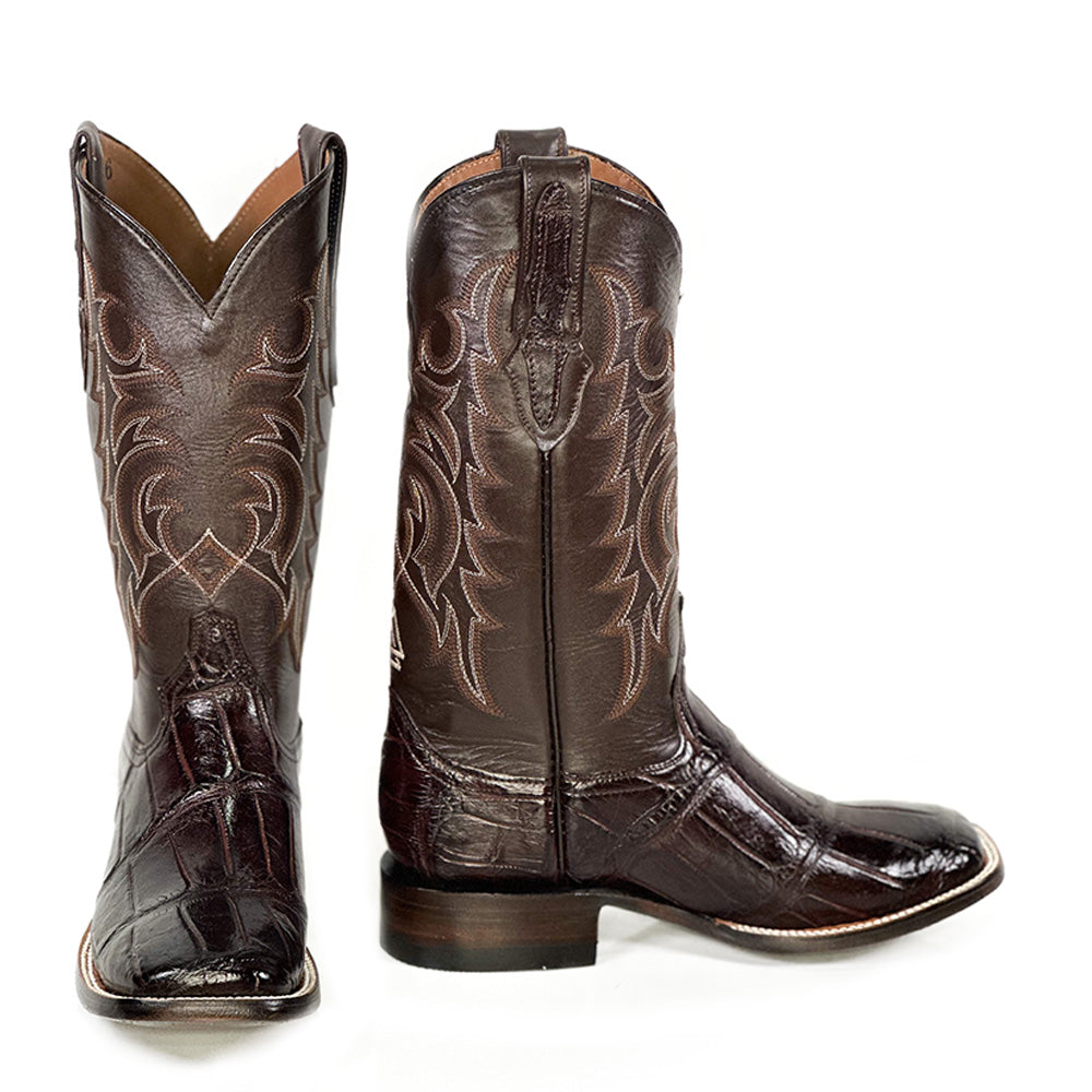 American Alligator Cherry Brown Boot