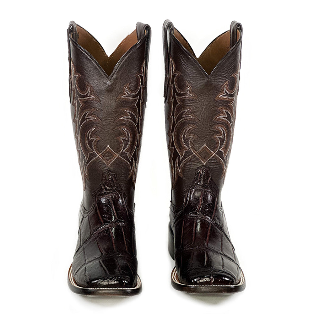 American Alligator Cherry Brown Boot