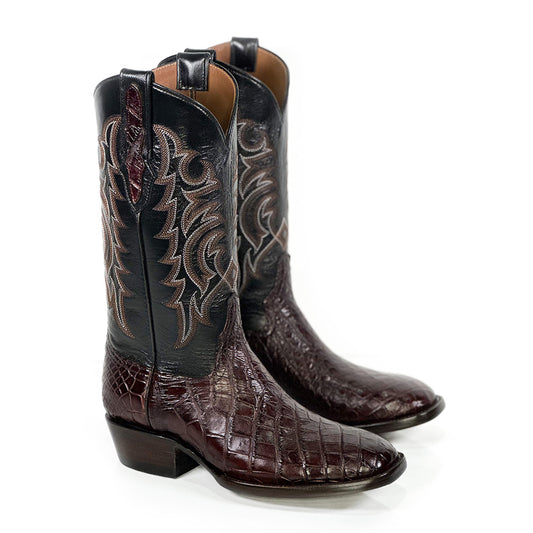 American Alligator Choco French Boot