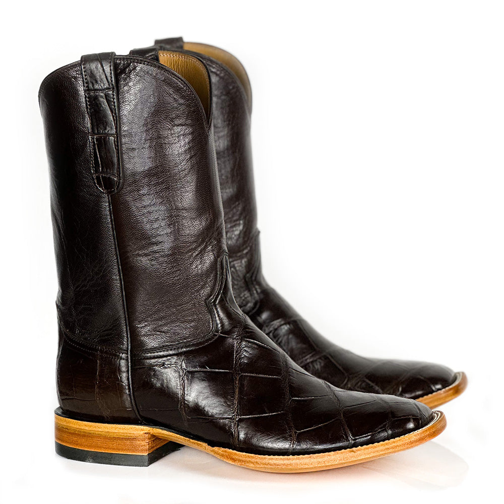 American Alligator -Choco Silk Boot