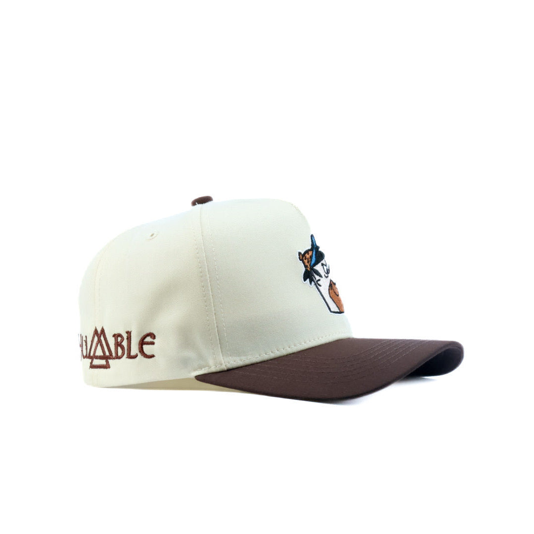 beige and brown humble pedro cap