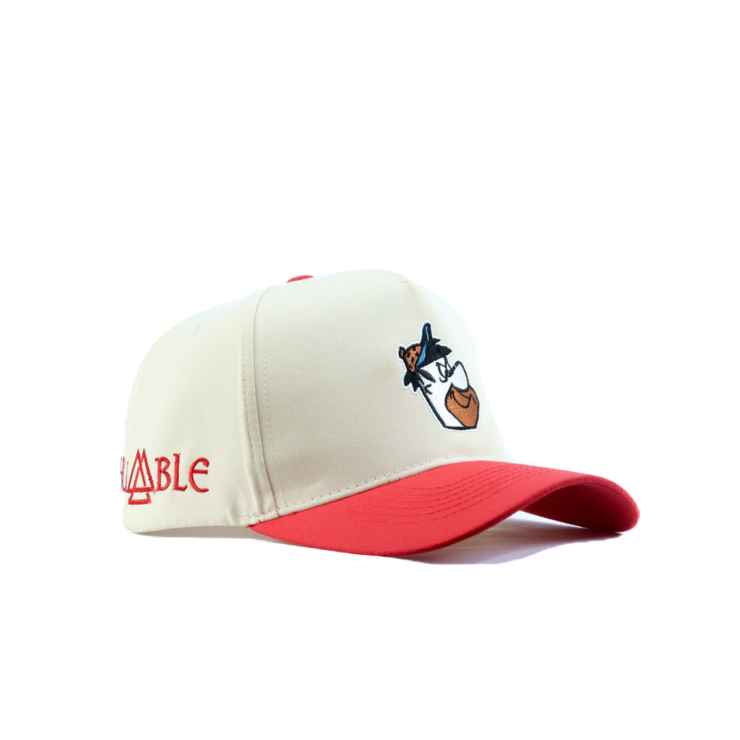 biege and red piedreros cap