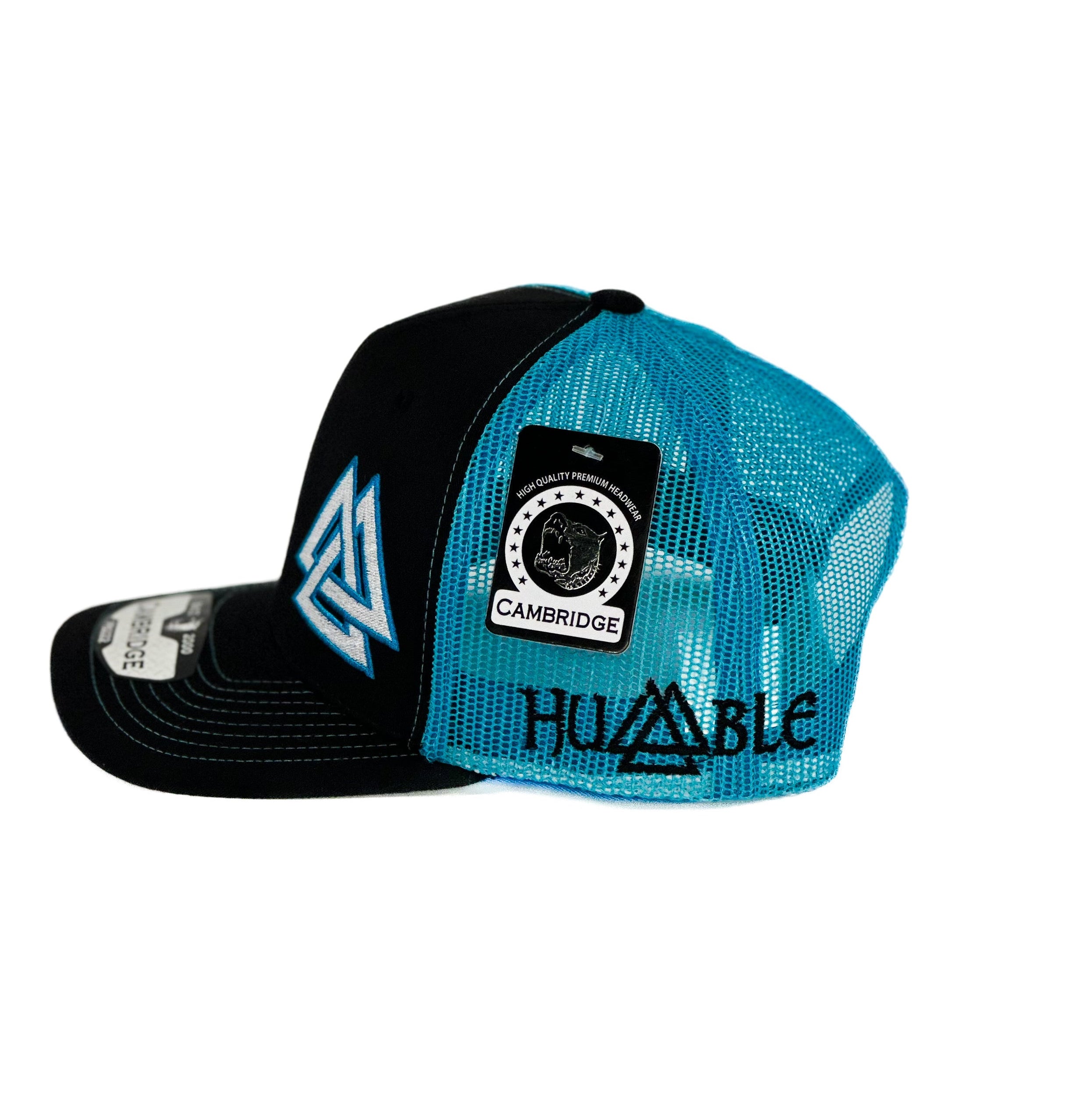 Black and Blue trucker Cap with cuadra piedreros logo