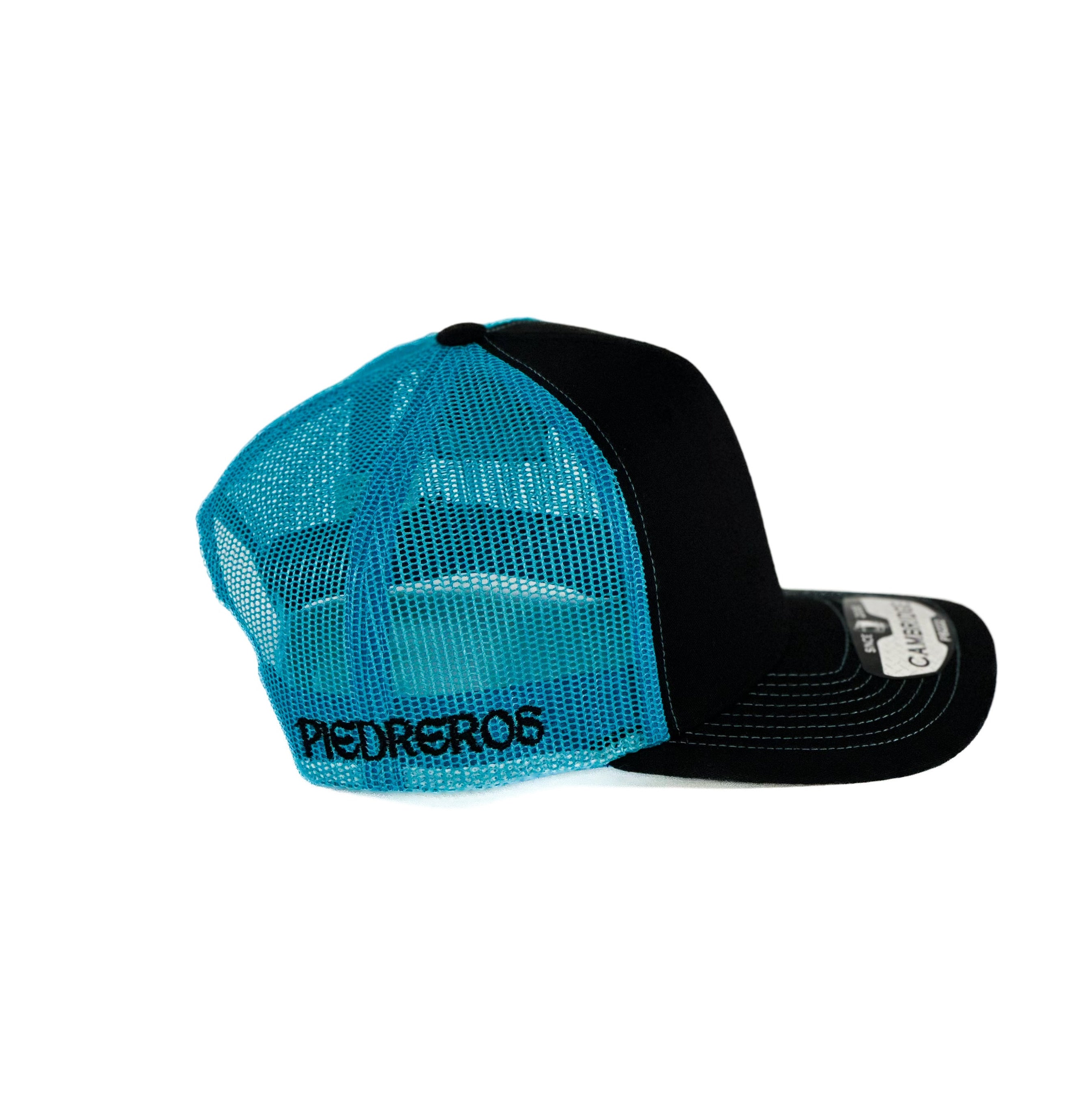 Black and Blue trucker Cap with cuadra piedreros logo
