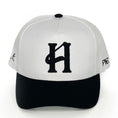 Load image into Gallery viewer, Capital H Logo White & Black Cap
