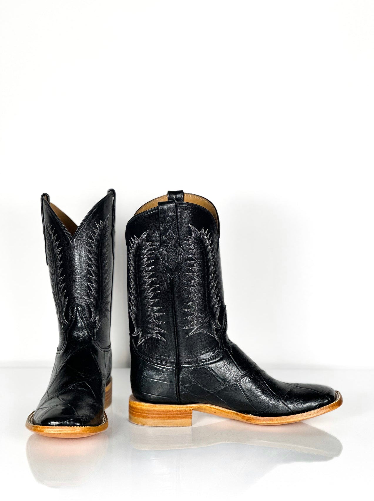 American Alligator-Black Natural Sole