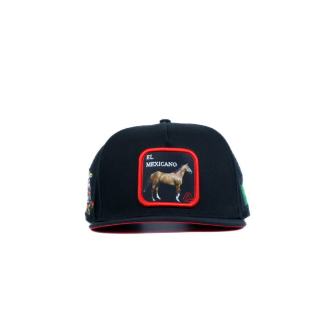 Snapback cap with piedreros horse and side logos