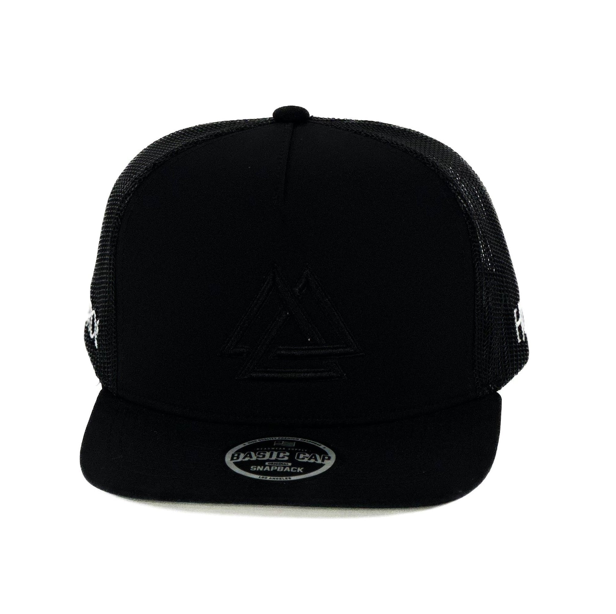 Black mesh cap with a triangle logo 