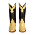 Load image into Gallery viewer, Ostrich Flama Gold Boot
