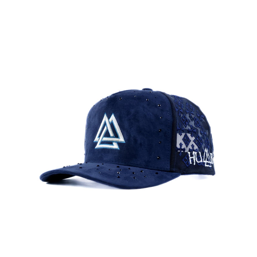 Navy Blue Cap with rhinestones and white and blue logo